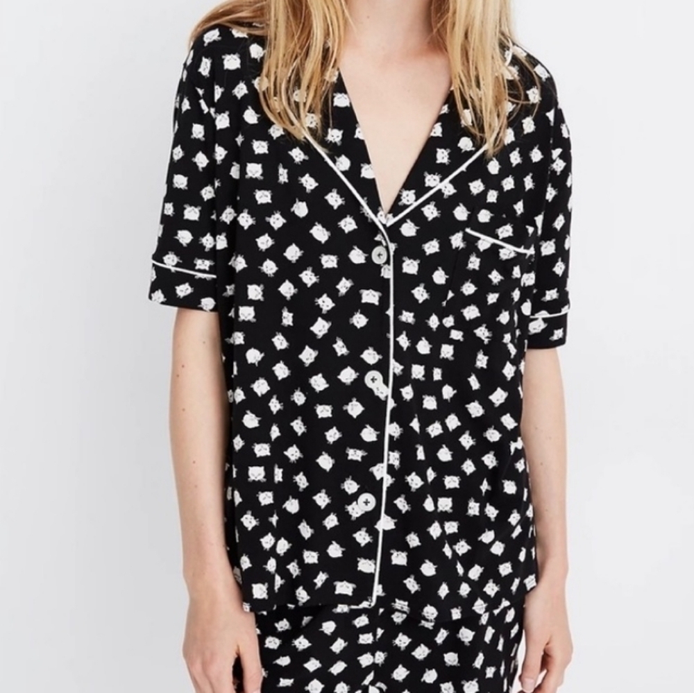 Madewell Cat Person Knit Bedtime Pajama Top S